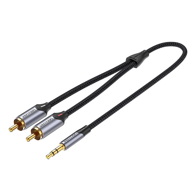 Cable ultra delgado plug 3,5 mm a 2 plug RCA de 1,8 m